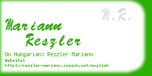 mariann reszler business card